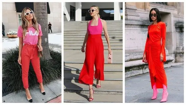 Red And Pink Dress Combination